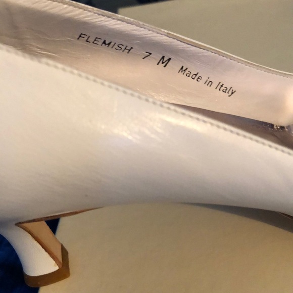 White leather 2” heels. Size 7M. - Picture 5 of 6